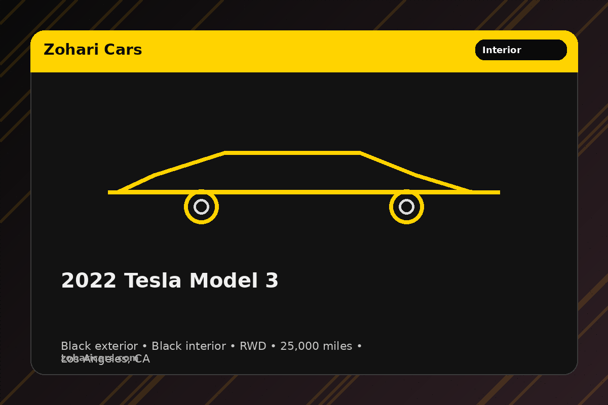 2022 Tesla Model 3 — Black — 25K mi